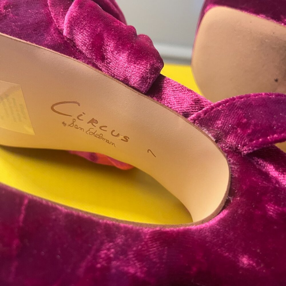 Circus by Sam Edelaman Audrea Pumps In Magenta Velvet Size 7 - Picture 6 of 8